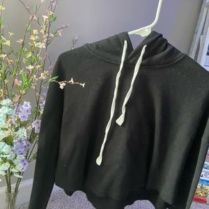 Black Cropped Hoodie